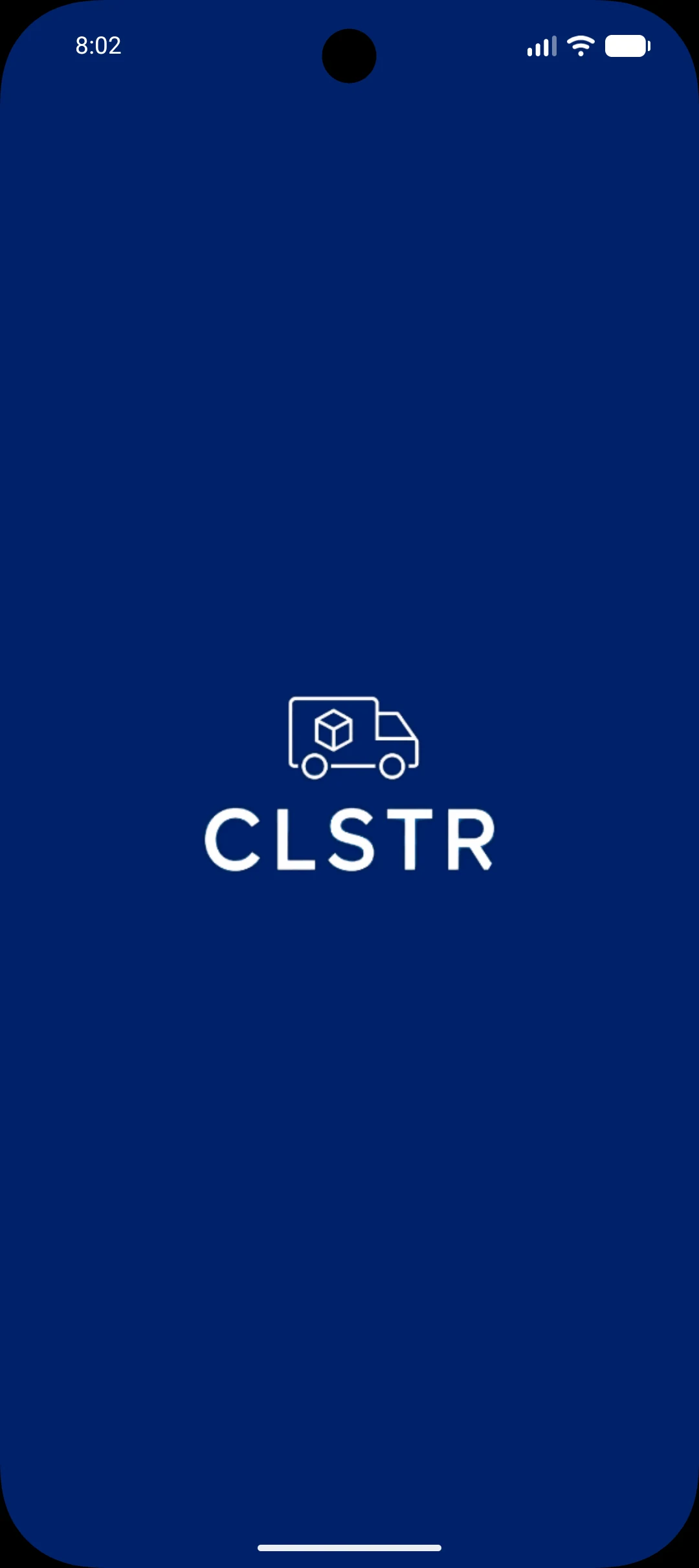 CLSTR app launch screen